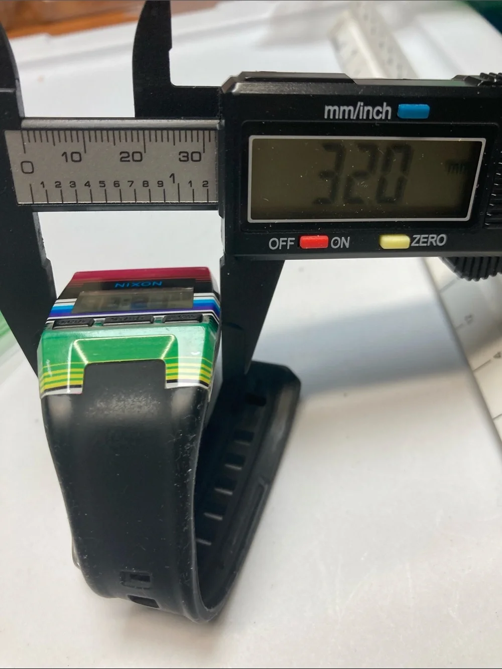 Nixon The Comp S, Digital Watch - Pink, Green & Black Stripes, new battery